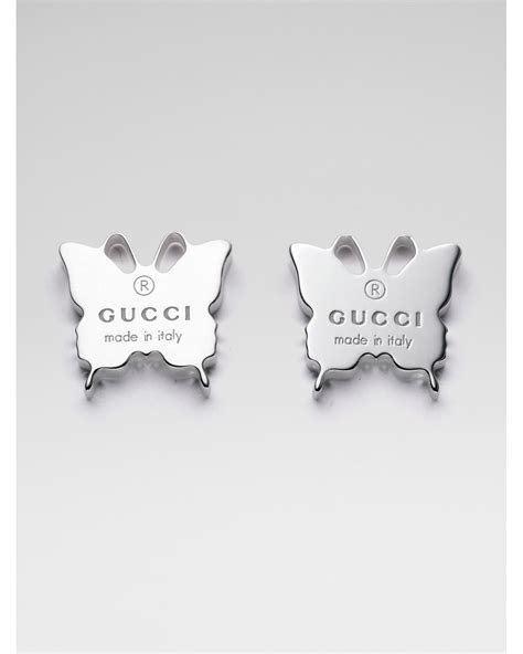 gucci sterling silver butterfly earrings|gucci earrings interlocking.